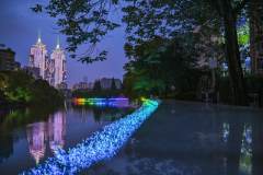 上海苏州河长宁段的景观照明建设提升工程完工，灯光秀正式亮相